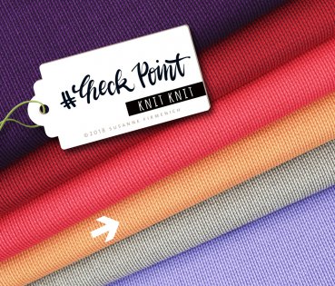 Bio Jacquard Jersey - Knit Knit - melone/brucciato - Check Point - Hamburger Liebe